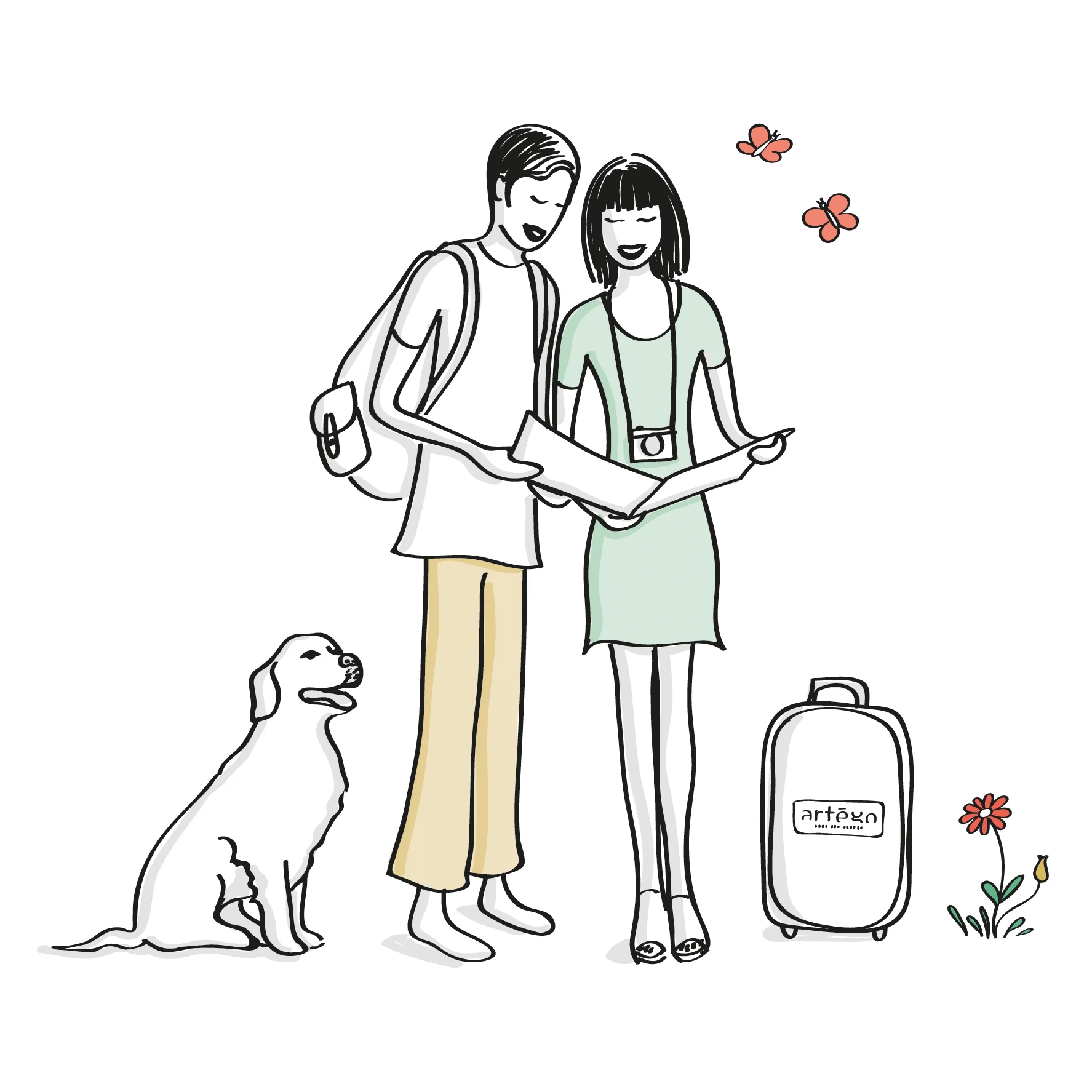 Artégo partnership: people and community illustration